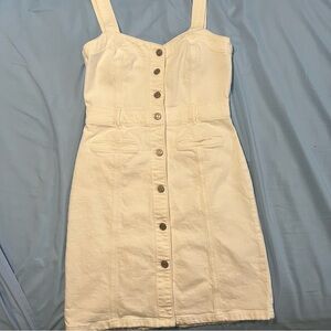 GAP Cream Button-Front Mini Dress